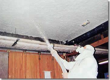 Protection structure béton par flocage coupe-feu EXTHA